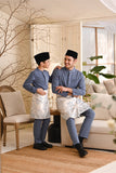 Baju Melayu Luxury Bespoke Fit - Pigeon Blue