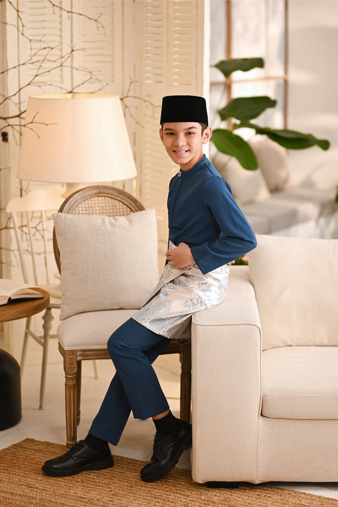 Baju Melayu Kids Luxury Bespoke Fit - Teal