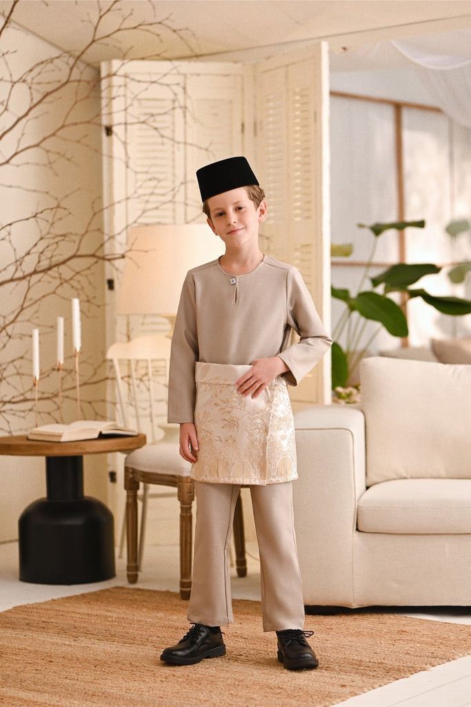 Baju Melayu Kids Teluk Belanga Smart Fit - Ash