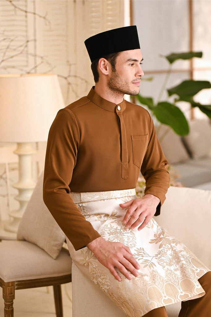 Baju Melayu Luxury Bespoke Fit - Walnut