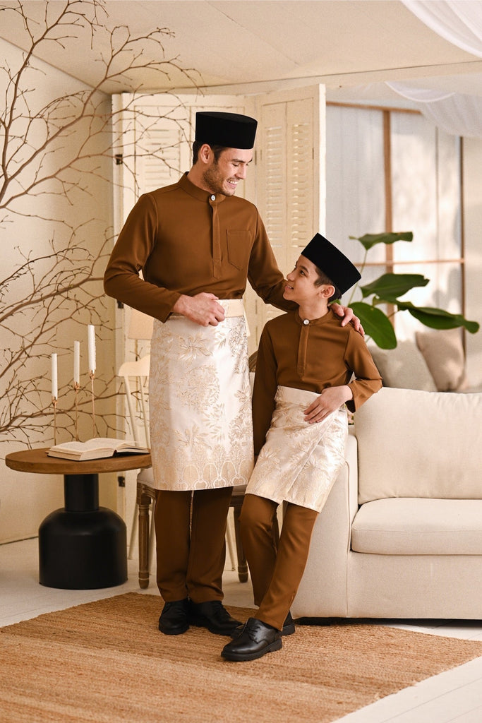 Baju Melayu Luxury Bespoke Fit - Walnut