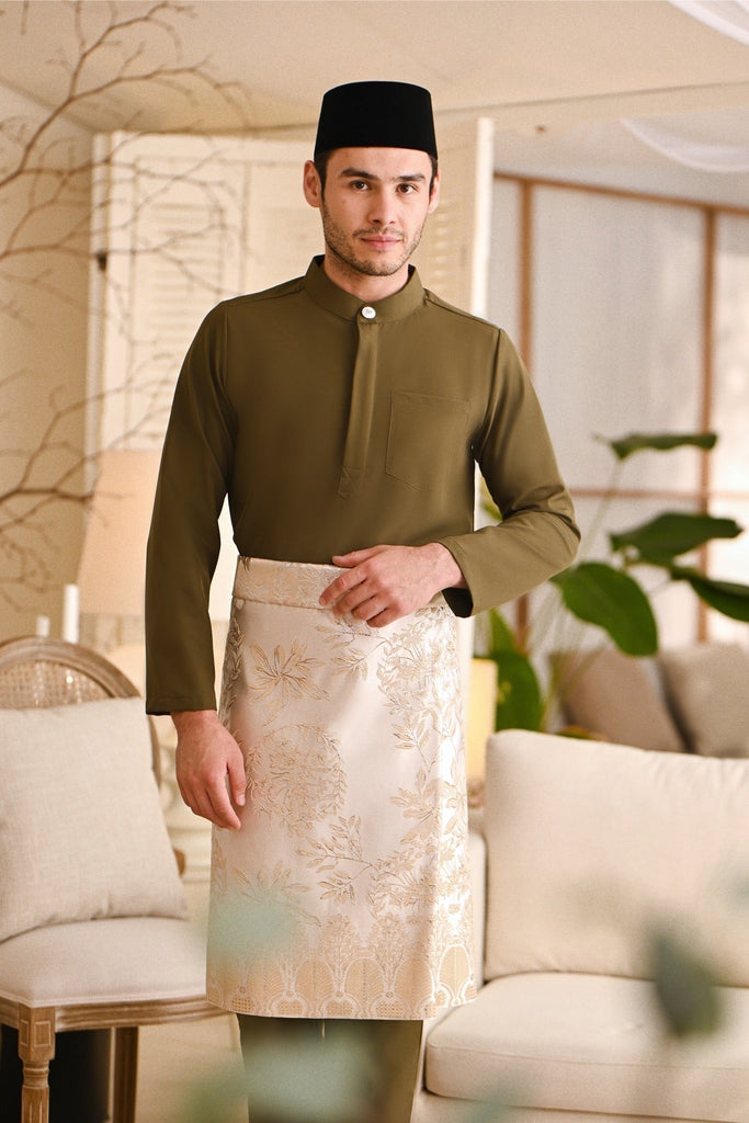 Baju Melayu Light Bespoke Fit - Moss Green
