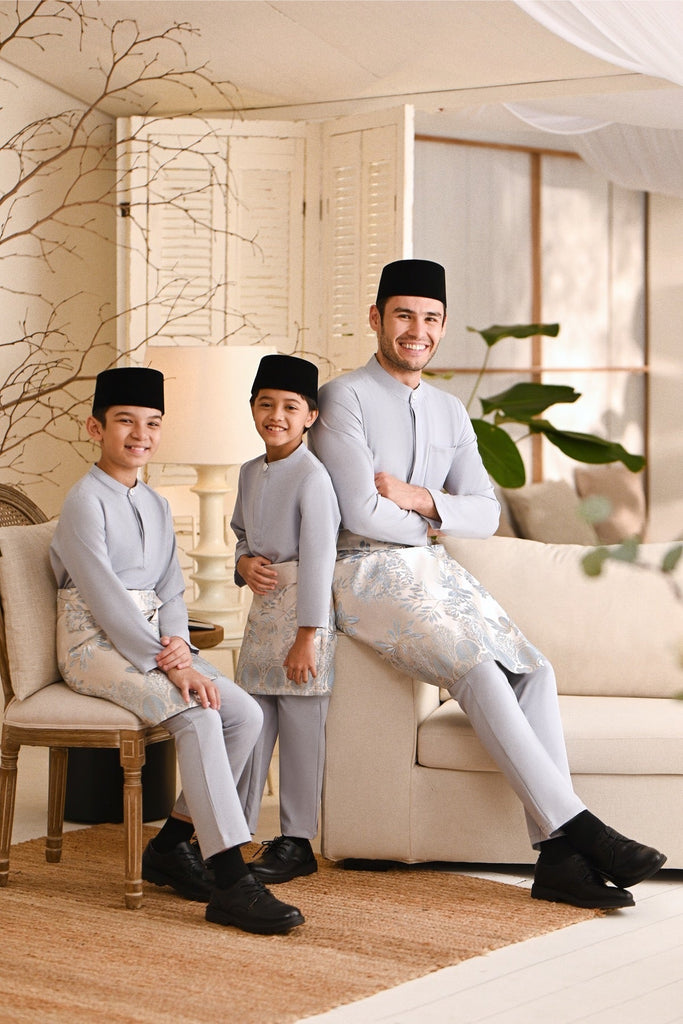 Baju Melayu Light Bespoke Fit - Light Grey