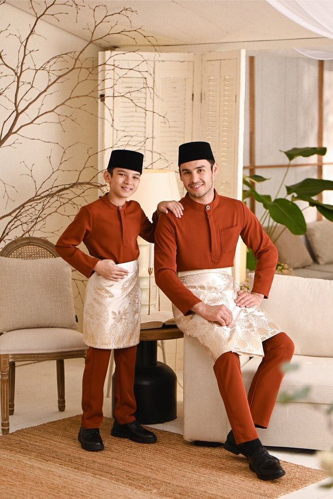 Baju Melayu Luxury Bespoke Fit - Spice Red