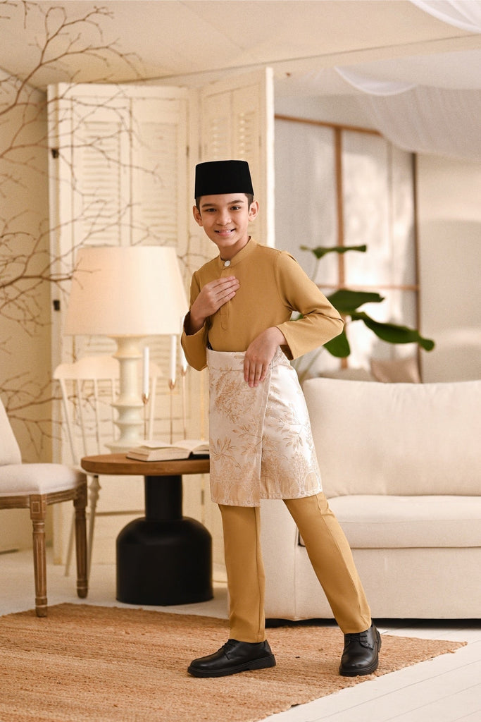 Baju Melayu Kids Light Bespoke Fit - Honey Mustard