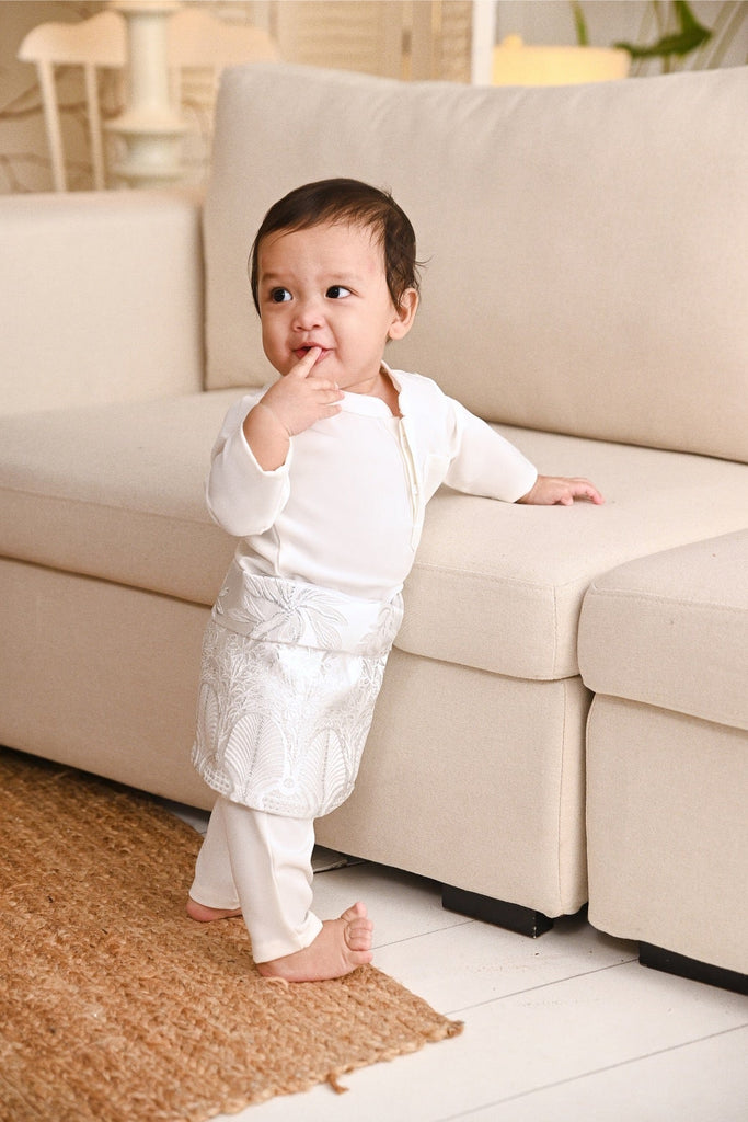 Baju Melayu Babies Luxury Bespoke Fit - Off White