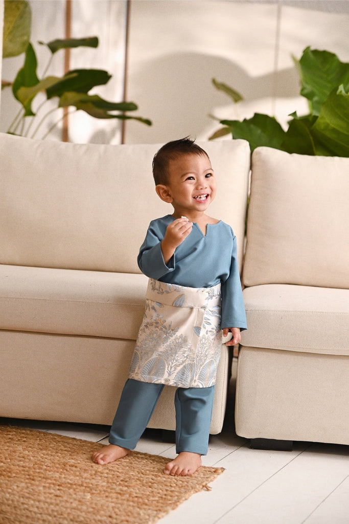 Baju Melayu Babies Teluk Belanga Smart Fit - Artic Blue