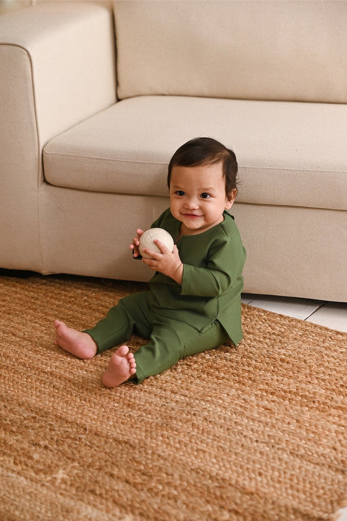 Baju Melayu Babies Teluk Belanga Smart Fit - Grass Green