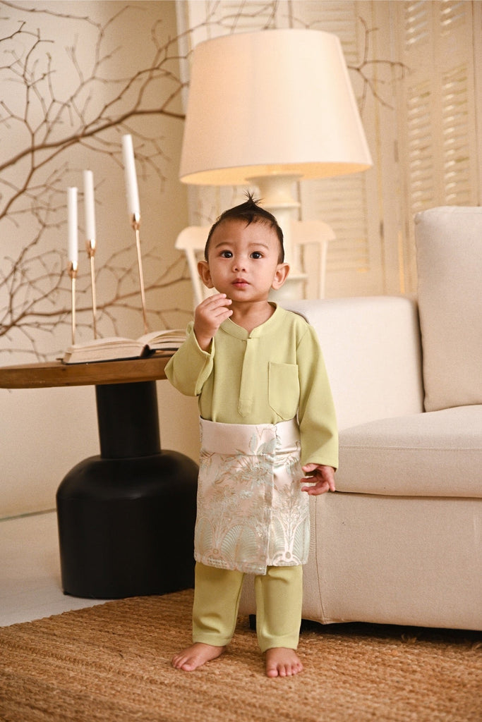 Baju Melayu Babies Luxury Bespoke Fit - Tea Green