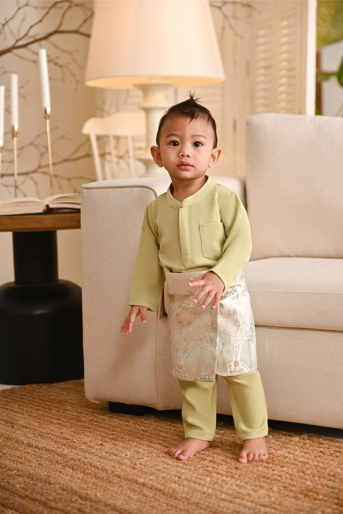 Baju Melayu Babies Luxury Bespoke Fit - Tea Green