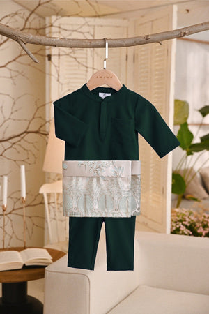 Baju Melayu Babies Light Bespoke Fit - Emerald Green