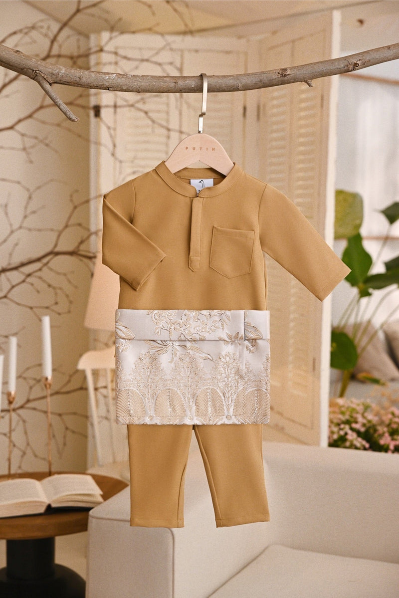 Baju Melayu Babies Light Bespoke Fit - Honey Mustard