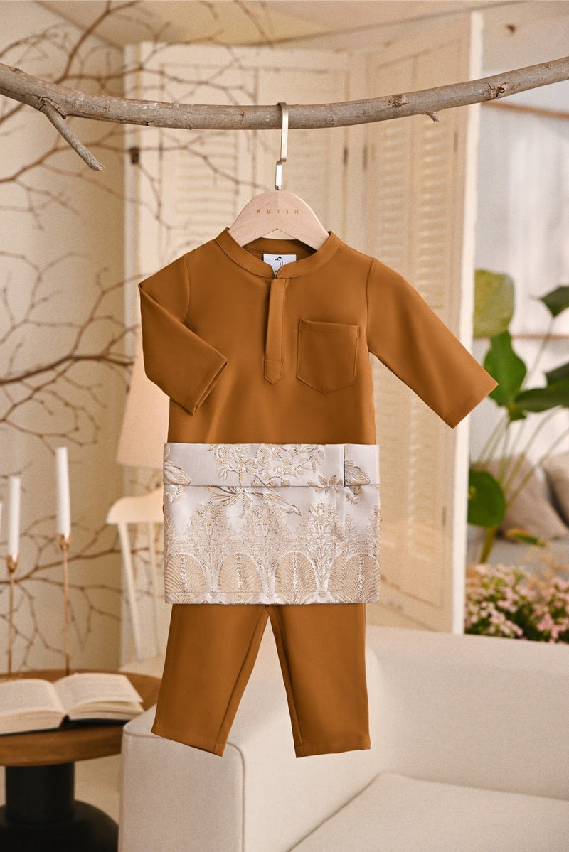 Baju Melayu Babies Light Bespoke Fit - Golden Brown
