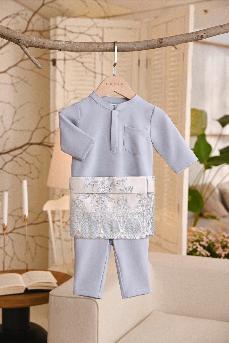 Baju Melayu Babies Light Bespoke Fit - Light Grey
