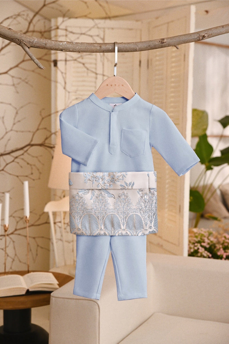 Baju Melayu Babies Light Bespoke Fit - Light Pigeon Blue