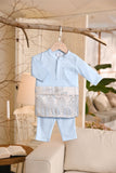 Baju Melayu Babies Natural Cotton Bespoke Fit - Baby Blue