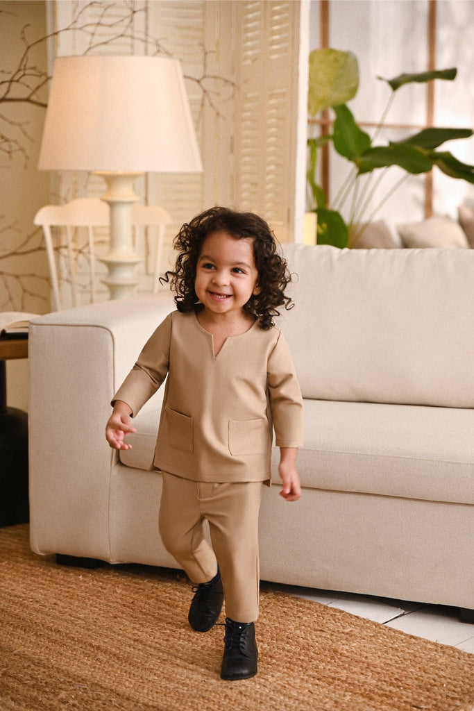 Baju Melayu Babies Teluk Belanga Smart Fit - Sand Brown
