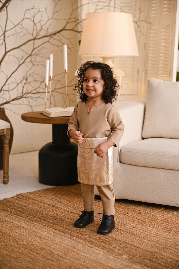 Baju Melayu Babies Teluk Belanga Smart Fit - Sand Brown