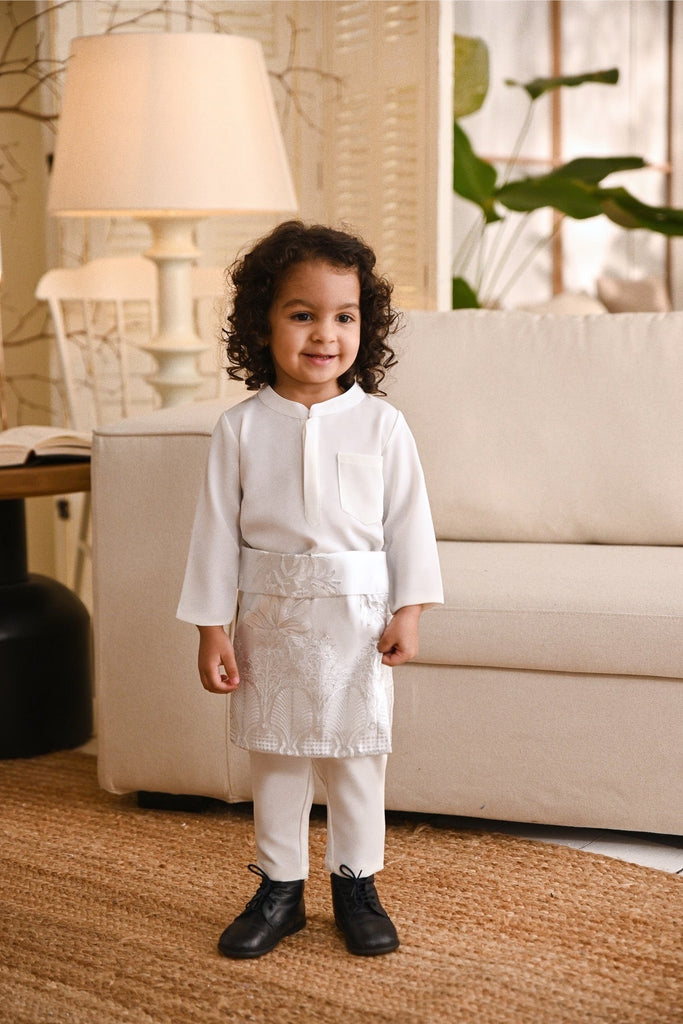 Baju Melayu Babies Luxury Bespoke Fit - Off White