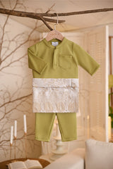 Baju Melayu Babies Luxury Bespoke Fit - Leaf Green