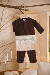 Baju Melayu Babies Luxury Bespoke Fit - Dark Brown