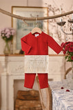 Baju Melayu Babies Luxury Bespoke Fit - Crimson Red