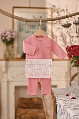 Baju Melayu Babies Luxury Bespoke Fit - Peony Pink