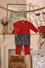 Baju Melayu Babies Majestic Bespoke Fit - Rumba Red