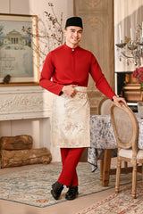 Baju Melayu Luxury Bespoke Fit - Crimson Red