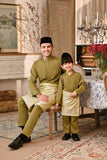 Baju Melayu Luxury Bespoke Fit - Green Olive