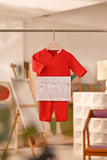 Baju Melayu Babies Teluk Belanga Deluxe Smart Fit - Red Chilli
