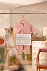 Baju Melayu Babies Teluk Belanga Deluxe Smart Fit - Blush Pink