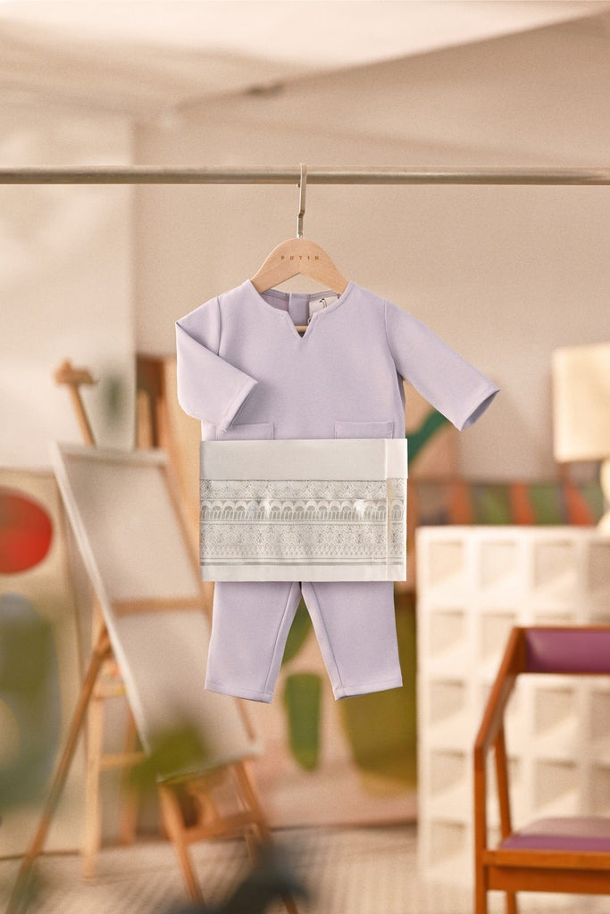 Baju Melayu Babies Teluk Belanga Deluxe Smart Fit - Light Lavender