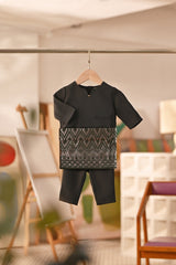 Baju Melayu Babies Teluk Belanga Deluxe Smart Fit - Black