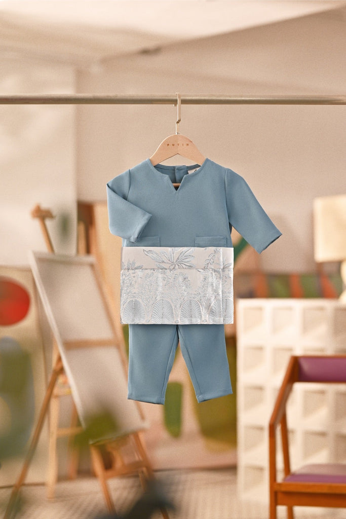 Baju Melayu Babies Teluk Belanga Deluxe Smart Fit - Storm Blue