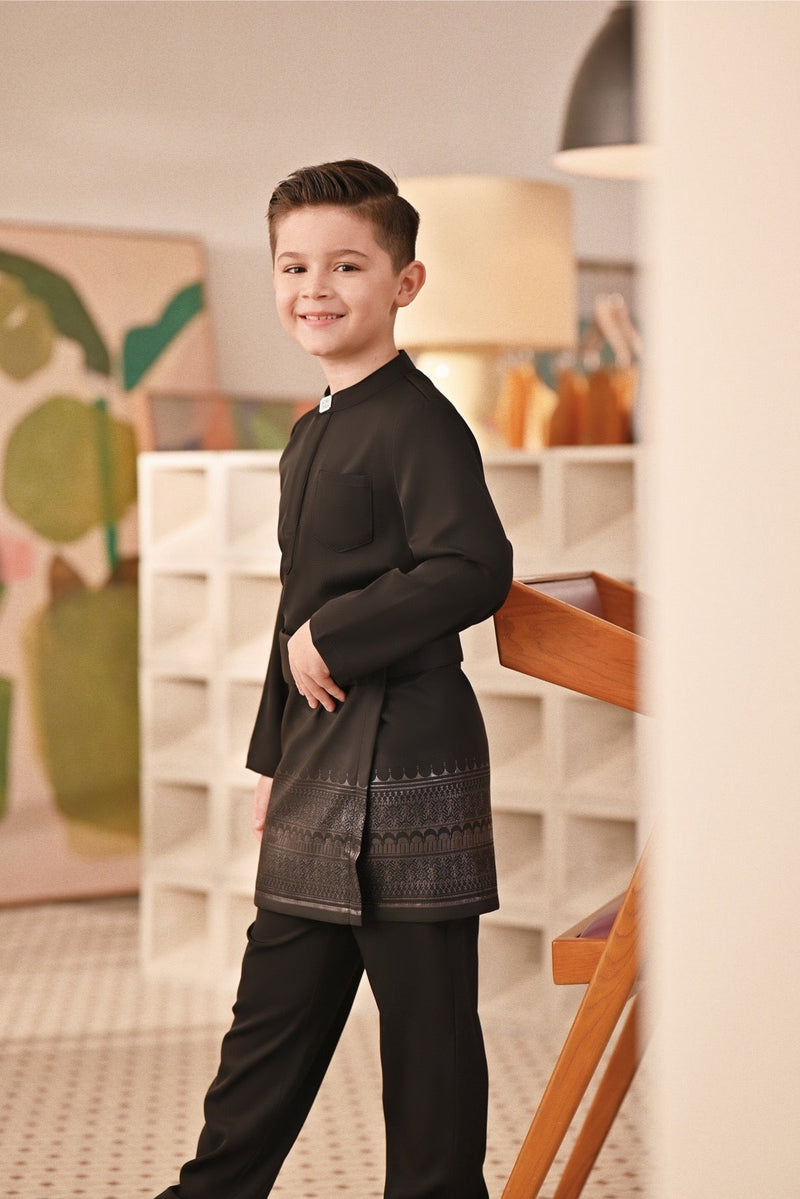 Baju Melayu Kids Couture Bespoke Fit - Black
