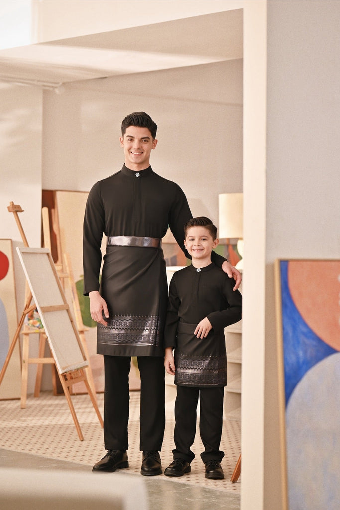 Baju Melayu Kids Couture Bespoke Fit - Black