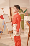 Baju Melayu Kids Couture Bespoke Fit - Orange Red