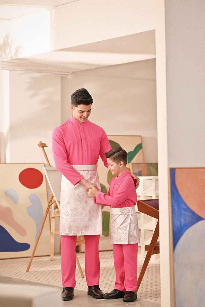 Baju Melayu Kids Couture Bespoke Fit - Fuchsia Pink