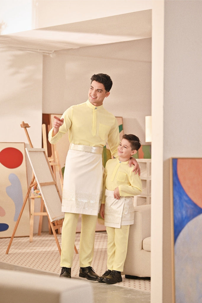 Baju Melayu Couture Slim Fit - Tender Yellow