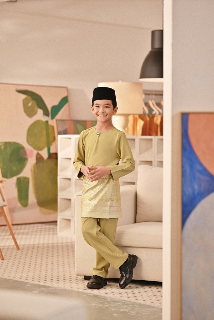 Baju Melayu Kids Teluk Belanga Deluxe Smart Fit - Oasis