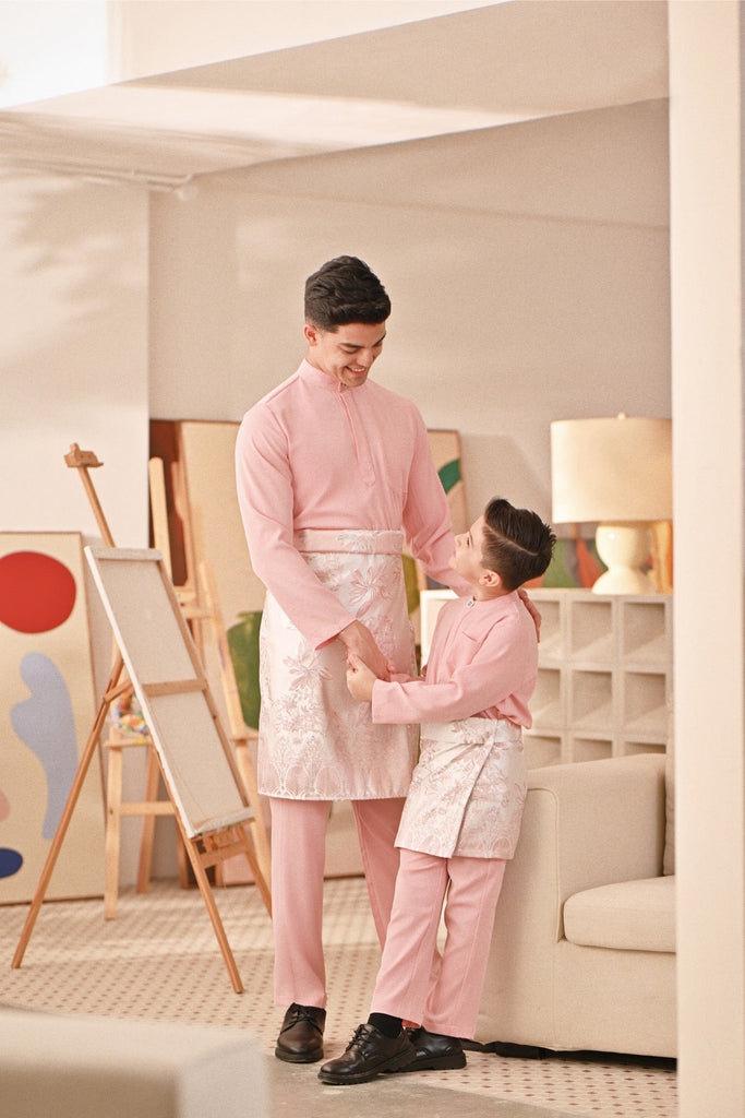 Baju Melayu Kids Couture Bespoke Fit - Powder Pink