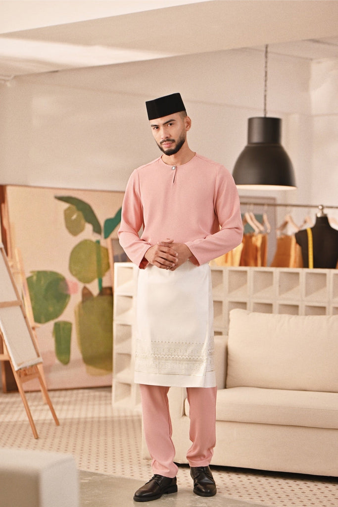 Baju Melayu Teluk Belanga Deluxe Smart Fit - Blush Pink