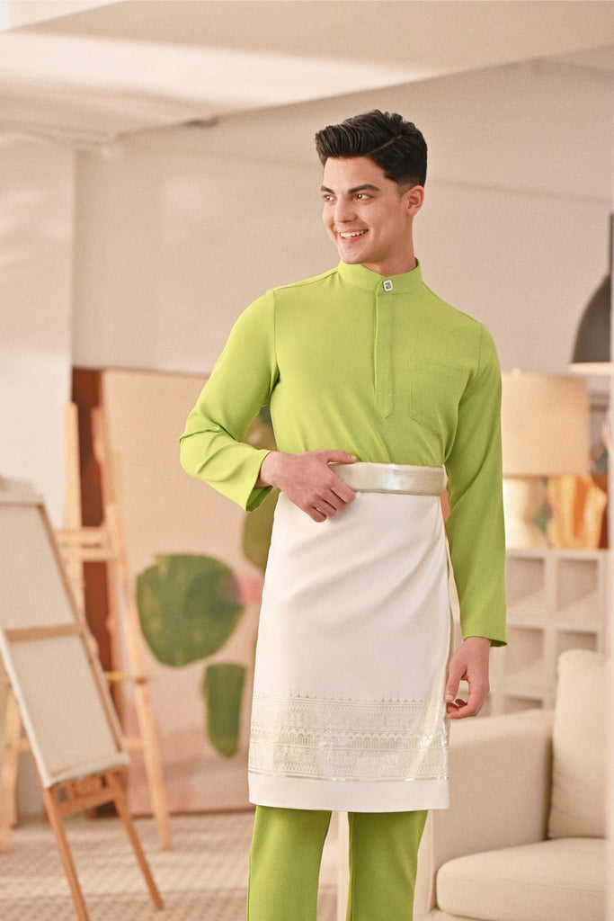 Baju Melayu Couture Slim Fit - Green Apple