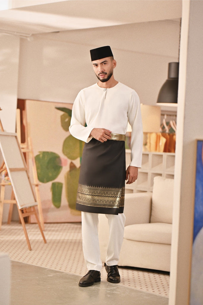 Baju Melayu Teluk Belanga Deluxe Smart Fit - Off White