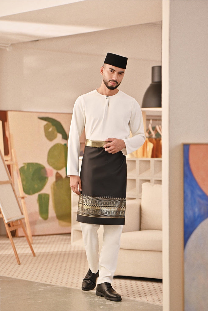 Baju Melayu Teluk Belanga Deluxe Smart Fit - Off White