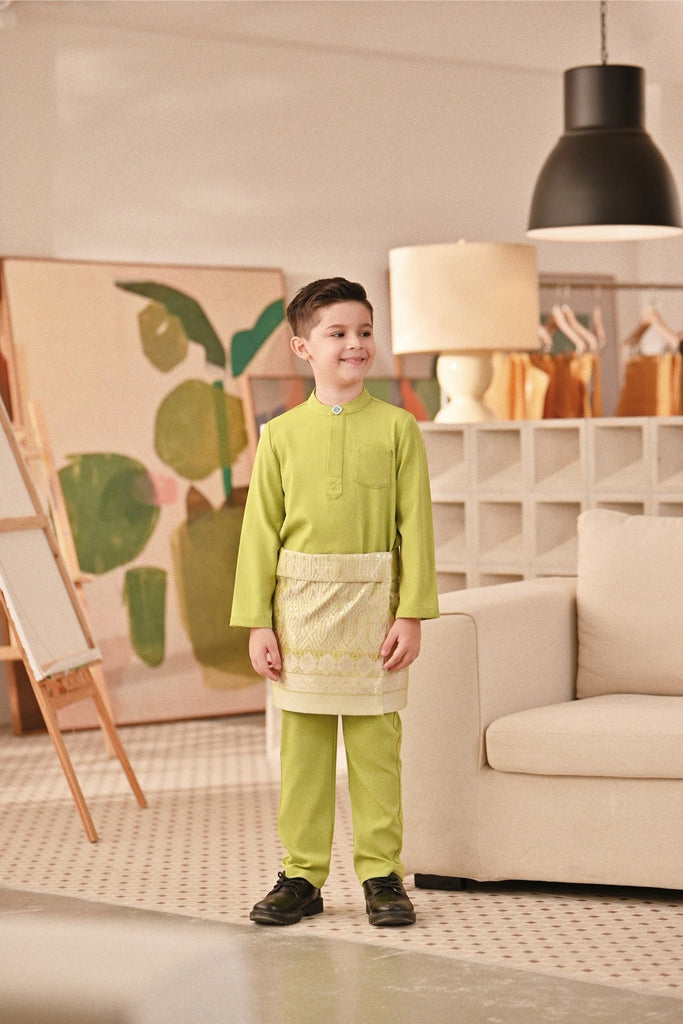 Baju Melayu Kids Couture Bespoke Fit - Dark Citron