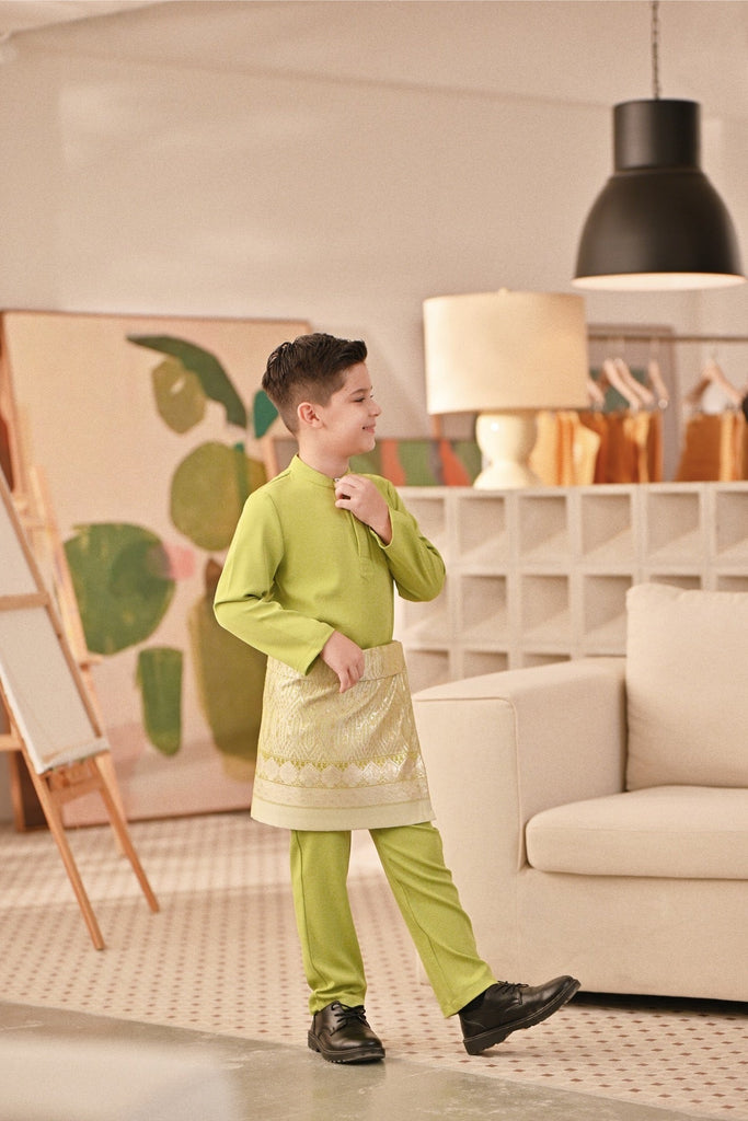 Baju Melayu Kids Couture Bespoke Fit - Dark Citron
