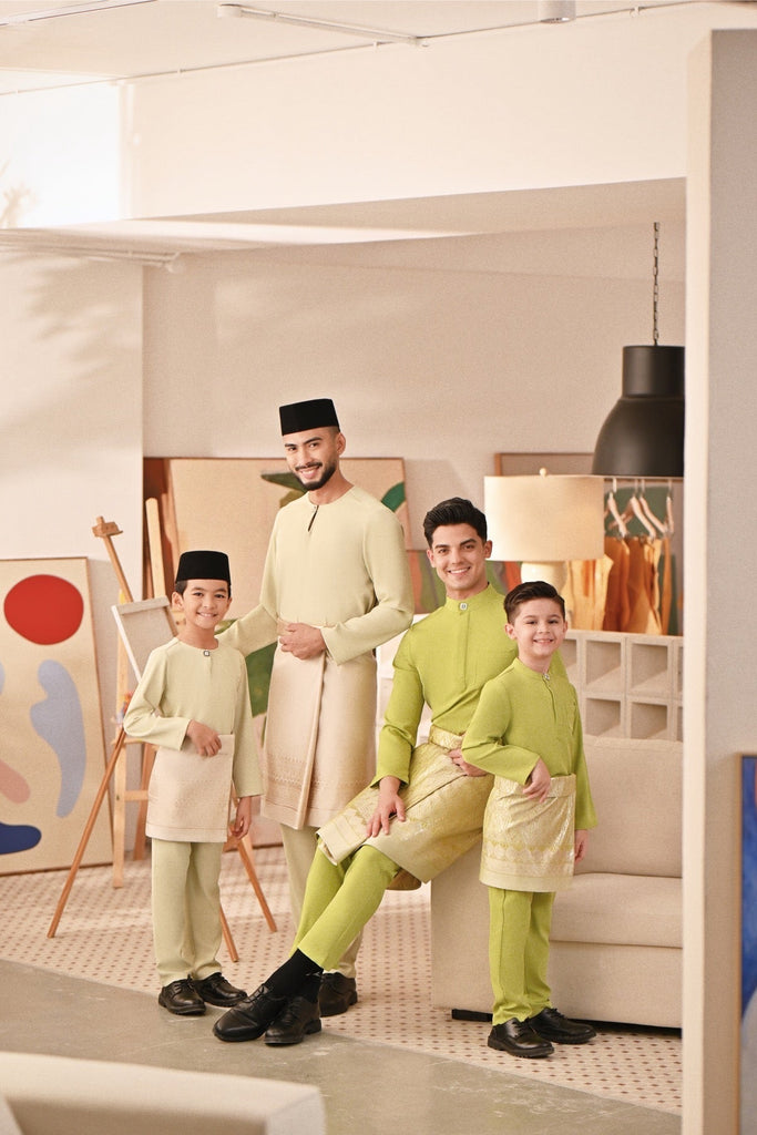 Baju Melayu Couture Slim Fit - Dark Citron