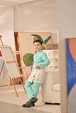 Baju Melayu Kids Couture Bespoke Fit - Aqua Green